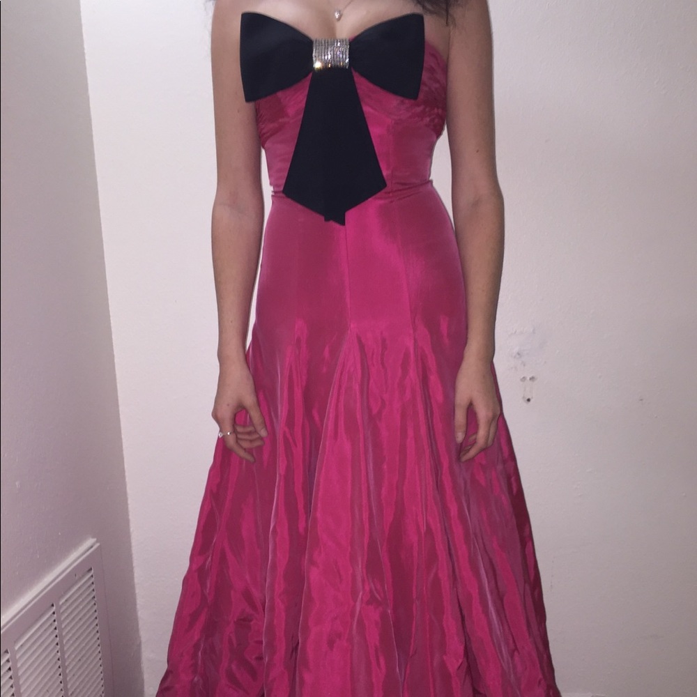 Jovani bow ball gown prom dress